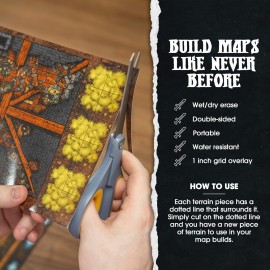 Dungeon Craft Castles & Keeps Terrain Set for DND & RPG Game - Adventure Games with 1000+ Double-Sided Dry/Wet Erase Tiles - Modular Castle Map Pieces for Tabletop Games & Battle Maps
