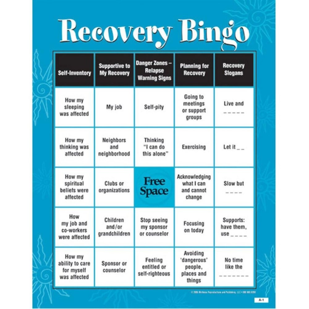 Recovery BINGO! Game for Adults Recovery BINGO! Game for Adults
