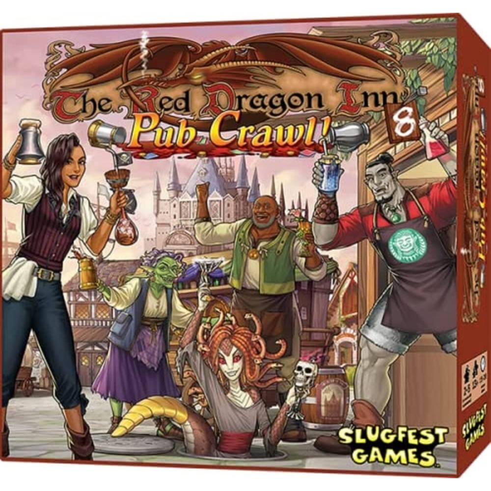 Slugfest Games: Red Dragon Inn 8, The Pub Crawl, Five New Characters, Can be Played with All Expansions, New Prize Cards Inside, For Ages 13 and up