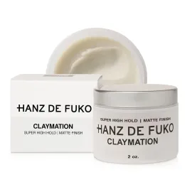 Hanz de Fuko Claymation - Premium Mens Hair Styling Clay - Super High Hold, Matte Finish - 2 oz Hanz de Fuko Claymation - Premium Mens Hair Styling Clay - Super High Hold, Matte Finish - 2 oz