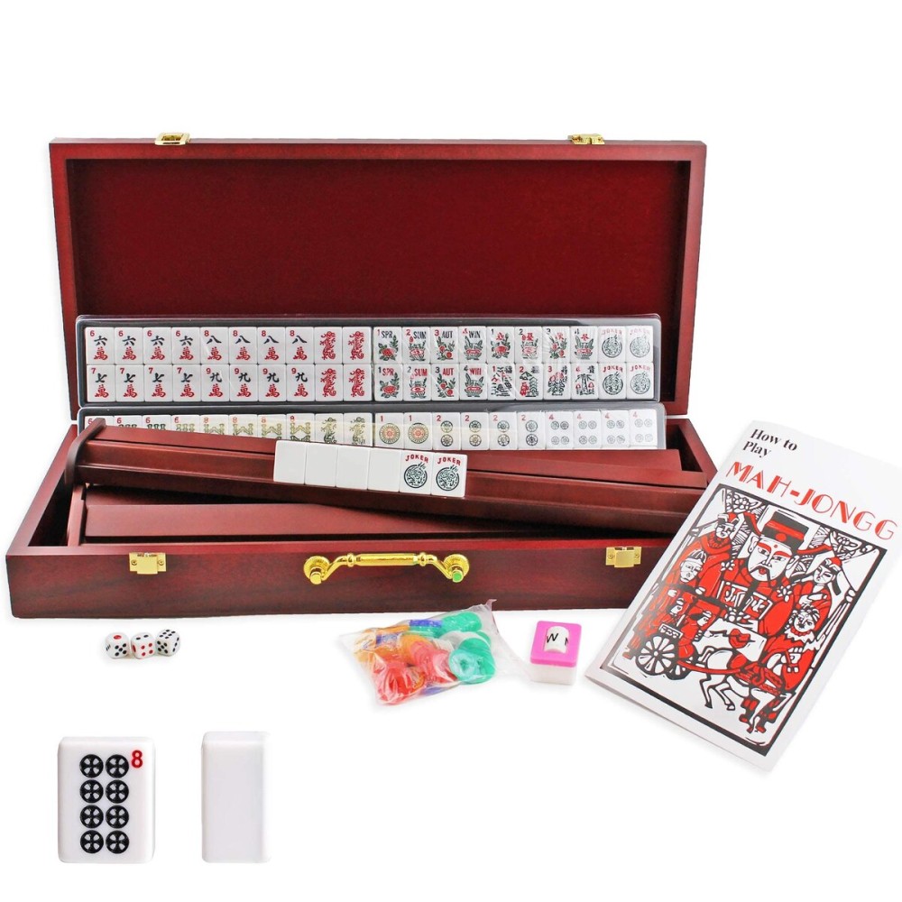 KAI TAI INC 4 Pushers Complete American Mahjong Set in Wooden Case, 166 Tiles(Mah Jong mah Jongg Mahjongg) KAI TAI INC 4 Pushers Complete American Mahjong Set in Wooden Case, 166 Tiles(Mah Jong mah Jongg Mahjongg)