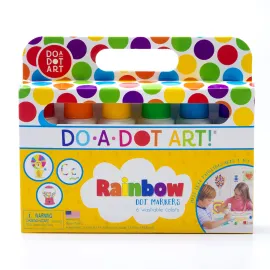 Do A Dot Art! Markers 6-Pack Rainbow Washable Paint Markers, The Original Dot Marker, Activity Craft Coloring Supplies for Kids and Toddlers, Made in the USA