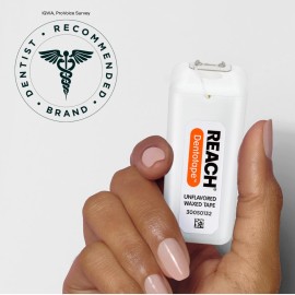 REACH Dentotape Waxed Dental Floss Tape, Unflavored, Extra Wide Floss, Shred & Frey Resistant, Plaque Remover for Teeth, Easy on Gums & Teeth, Oral Care, PFAS Free, for Adults & Kids, 1 Pack, 100 yd REACH Dentotape Waxed Dental Floss Tape, Unflavored, Extra Wide Floss, Shred & Frey Resistant, Plaque Remover for Teeth, Easy on Gums & Teeth, Oral Care, PFAS Free, for Adults & Kids, 1 Pack, 100 yd