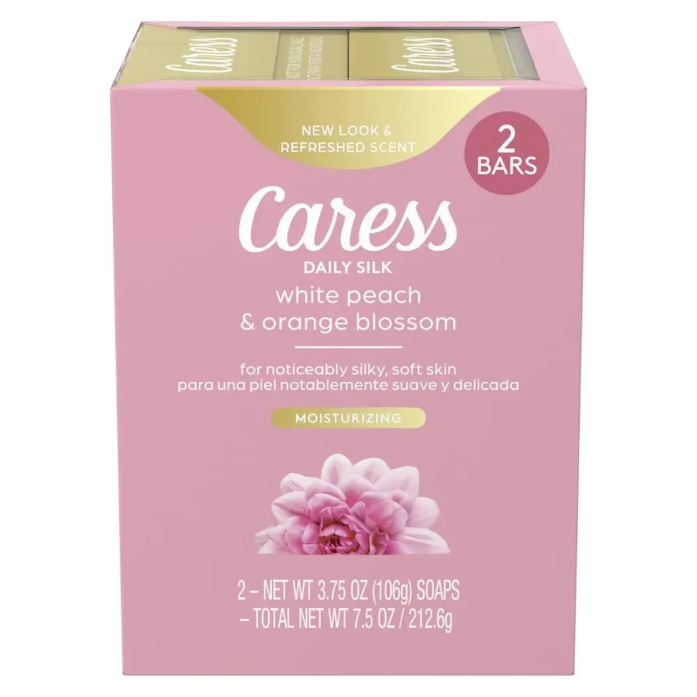 Caress Beauty Bar Soap For Women, Daily Silk With Silk Extract and Floral Oil Essence Moisturizing Body Soap for Silky, Soft Skin, 3.75 oz, 2 Bath Bars Caress Beauty Bar Soap For Women, Daily Silk With Silk Extract and Floral Oil Essence Moisturizing Body Soap for Silky, Soft Skin, 3.75 oz, 2 Bath Bars