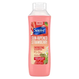 Suave Shampoo, Sun-Ripened Strawberry Family-Size - Energizing Shampoo with Strawberry Extract & Vitamin E, 22.5 Oz