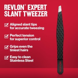 Revlon Expert Slant Tweezer, High Precision For an Easy Hair Removal, Made With Stainless Steel, 1 Count Revlon Expert Slant Tweezer, High Precision For an Easy Hair Removal, Made With Stainless Steel, 1 Count
