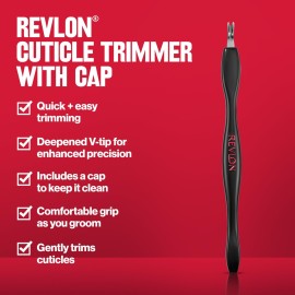 Revlon Cuticle Trimmer With Cap, High Precision V-Tip and Comfortable Grip for Gentle and Easy Trimming, 1 Count Revlon Cuticle Trimmer With Cap, High Precision V-Tip and Comfortable Grip for Gentle and Easy Trimming, 1 Count