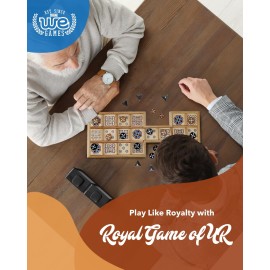 WE Games Royal Game of UR - Ancient Strategy Two-Player Board Game with 13.5 x 5.5 Wood Board & Storage Drawers, Ideal for History Enthusiasts