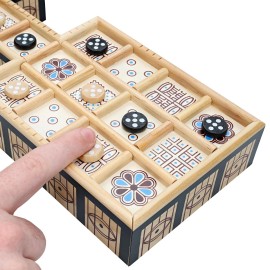 WE Games Royal Game of UR - Ancient Strategy Two-Player Board Game with 13.5 x 5.5 Wood Board & Storage Drawers, Ideal for History Enthusiasts