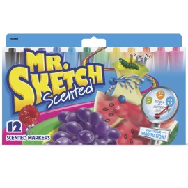 Mr. Sketch Scented Markers, Chisel Tip, Assorted Colors, 12 Count