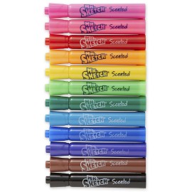Mr. Sketch Scented Markers, Chisel Tip, Assorted Colors, 12 Count
