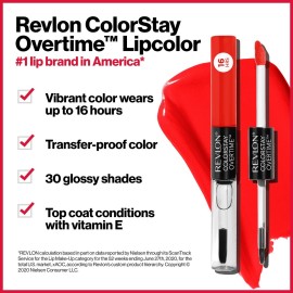 Revlon Liquid Lipstick with Clear Lip Gloss, ColorStay Overtime Lipcolor, Dual Ended with Vitamin E, 360 Endless Spice, 0.07 Oz Revlon Liquid Lipstick with Clear Lip Gloss, ColorStay Overtime Lipcolor, Dual Ended with Vitamin E, 360 Endless Spice, 0.07 Oz