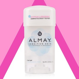 Almay Deodorant for Women, Gel Antiperspirant, Hypoallergenic, Dermatologist Tested for Sensitive Skin, Fragrance Free, 2.25 Oz Almay Deodorant for Women, Gel Antiperspirant, Hypoallergenic, Dermatologist Tested for Sensitive Skin, Fragrance Free, 2.25 Oz
