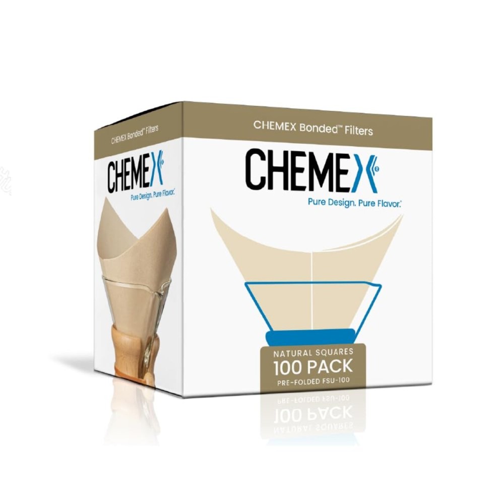 Chemex Natural Coffee Filters, Square, 100ct - Exclusive Packaging