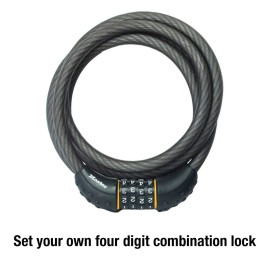 Master Lock Cable Lock, Set Your Own Combination Bike Lock, 6 ft. Long, Black, 8122D Master Lock Cable Lock, Set Your Own Combination Bike Lock, 6 ft. Long, Black, 8122D