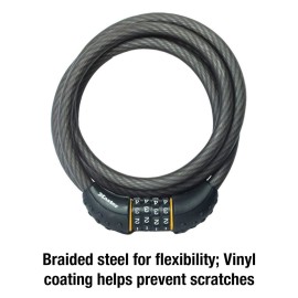 Master Lock Cable Lock, Set Your Own Combination Bike Lock, 6 ft. Long, Black, 8122D Master Lock Cable Lock, Set Your Own Combination Bike Lock, 6 ft. Long, Black, 8122D
