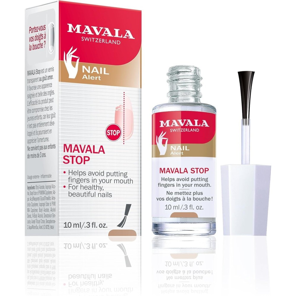 Mavala Stop Deterrent Nail Polish Treatment | Nail Care to Help Stop Putting Fingers In Your Mouth | Bitter Taste | Easy Application | For Ages 3+ | 0.3 Fl Oz Mavala Stop Deterrent Nail Polish Treatment | Nail Care to Help Stop Putting Fingers In Your Mouth | Bitter Taste | Easy Application | For Ages 3+ | 0.3 Fl Oz
