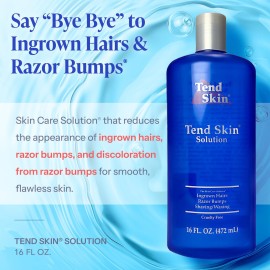 Tend Skin Razor Bump, Ingrown Hair Solution for Unsightly Razor Bumps, Ingrown Hair and Razor Burns, Post Shaving and Waxing Toner for Men and Women, Made in USA, 16 Oz Tend Skin Razor Bump, Ingrown Hair Solution for Unsightly Razor Bumps, Ingrown Hair and Razor Burns, Post Shaving and Waxing Toner for Men and Women, Made in USA, 16 Oz