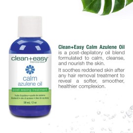 Clean + Easy Azulene Oil - Post Waxing Treatment for Sensitive Skin, Soothes Irritation & Removes Wax Residue After Hair Removal, After Wax Care, 2 oz Clean + Easy Azulene Oil - Post Waxing Treatment for Sensitive Skin, Soothes Irritation & Removes Wax Residue After Hair Removal, After Wax Care, 2 oz