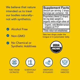 NORTH AMERICAN HERB & SPICE Oreganol - 0.45 fl. oz. - Unprocessed, Wild, Organic Oregano Oil - Mediterranean Source P73 - Non-GMO - 194 Servings