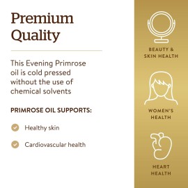 Solgar Evening Primrose Oil 1300 mg, 60 Softgels - Promotes Healthy Skin & Cardiovascular Health - Nutritional Support for Women - Non-GMO, Gluten Free, Dairy Free - 60 Servings Solgar Evening Primrose Oil 1300 mg, 60 Softgels - Promotes Healthy Skin & Cardiovascular Health - Nutritional Support for Women - Non-GMO, Gluten Free, Dairy Free - 60 Servings