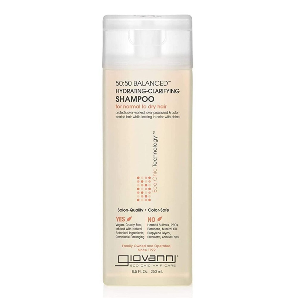 GIOVANNI ECO CHIC 50:50 Balanced Hydrating Clarifying Shampoo - Leaves Hair pH Balanced for Over-Processed Hair, Provides Moisture & Protection, Salon Quality, No Parabens, Color Safe - 8.5 oz GIOVANNI ECO CHIC 50:50 Balanced Hydrating Clarifying Shampoo - Leaves Hair pH Balanced for Over-Processed Hair, Provides Moisture & Protection, Salon Quality, No Parabens, Color Safe - 8.5 oz