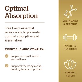 Solgar Essential Amino Complex, 90 Vegetable Capsules - Free Form Essential Amino Acids - Non-GMO, Vegan, Gluten Free, Dairy Free, Kosher - 90 Servings Solgar Essential Amino Complex, 90 Vegetable Capsules - Free Form Essential Amino Acids - Non-GMO, Vegan, Gluten Free, Dairy Free, Kosher - 90 Servings