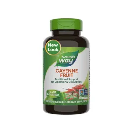 Nature\'s Way Cayenne Pepper, Traditional Digestion and Circulation Support*, Naturally-occurring Capsaicin, Non-GMO Project Verified, Gluten Free, 180 Vegetarian Capsules