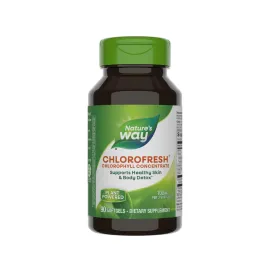 Natures Way Chlorofresh Chlorophyll Concentrate, Supports Detox Pathways*, Chlorophyllin Copper Complex, Supports Healthy Skin*, Internal Deodorant*, 90 Softgels