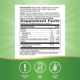 Natures Way Chlorofresh Chlorophyll Concentrate, Supports Detox Pathways*, Chlorophyllin Copper Complex, Supports Healthy Skin*, Internal Deodorant*, 90 Softgels Natures Way Chlorofresh Chlorophyll Concentrate, Supports Detox Pathways*, Chlorophyllin Copper Complex, Supports Healthy Skin*, Internal Deodorant*, 90 Softgels