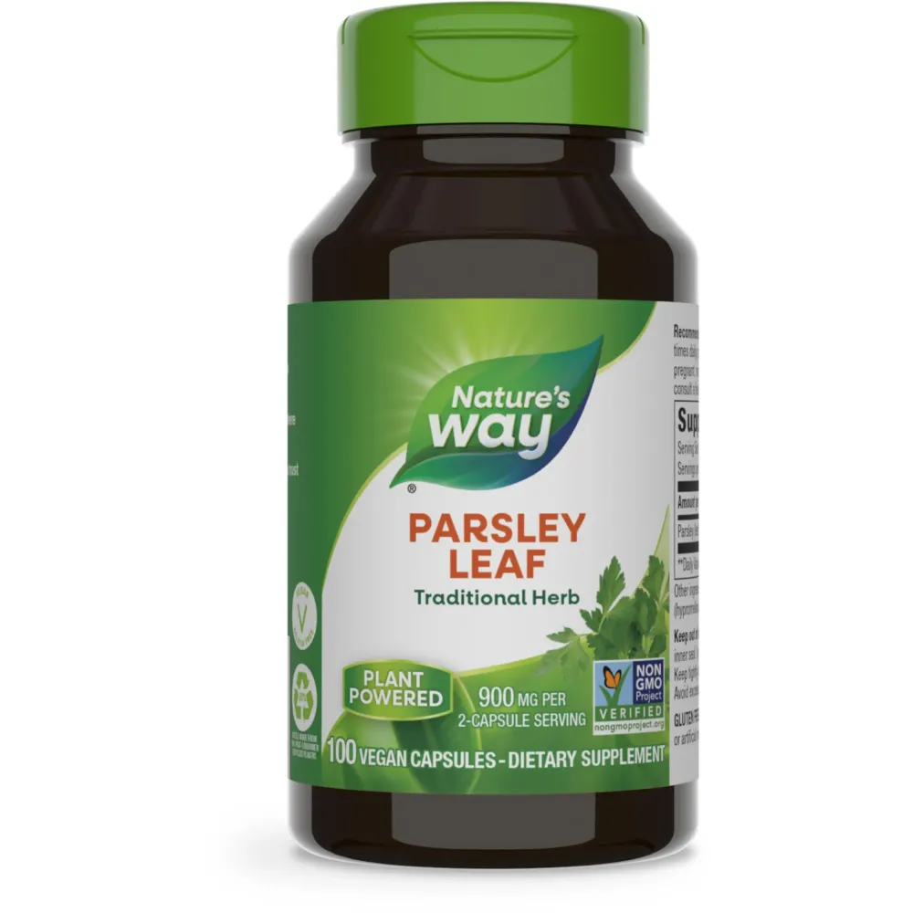 Nature\'s Way Premium Herbal Parsley Leaf Provides Chlorophyll, 100 Vegan Capsules