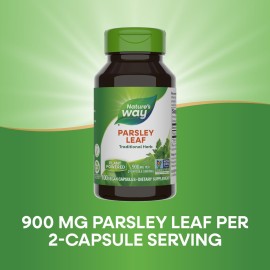 Nature\'s Way Premium Herbal Parsley Leaf Provides Chlorophyll, 100 Vegan Capsules