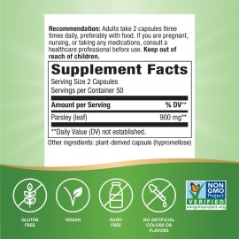 Nature\'s Way Premium Herbal Parsley Leaf Provides Chlorophyll, 100 Vegan Capsules