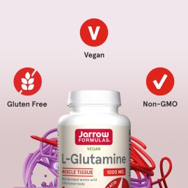 Jarrow Formulas L-Glutamine 1000 mg, Dietary Supplement for Muscle Tissue, Multifunctional Amino Acid, Immune Support , 100 Easy-Solv Tablets, 50-100 Day Supply Jarrow Formulas L-Glutamine 1000 mg, Dietary Supplement for Muscle Tissue, Multifunctional Amino Acid, Immune Support , 100 Easy-Solv Tablets, 50-100 Day Supply