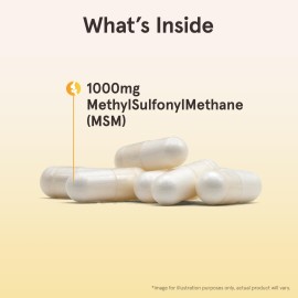 Jarrow Formulas MSM 1000 mg - 200 Veggie Capsules - Methylsulfonylmethane - Source of Sulfur - Dietary Supplement Supports & Strengthens Joints - Up to 200 Servings