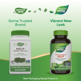 Nature\'s Way Kelp, Supports Thyroid Function*, 600 mg per Serving, Non-GMO Project Verified, 180 Capsules (Packaging May Vary) Nature\'s Way Kelp, Supports Thyroid Function*, 600 mg per Serving, Non-GMO Project Verified, 180 Capsules (Packaging May Vary)