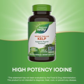 Nature\'s Way Kelp, Supports Thyroid Function*, 600 mg per Serving, Non-GMO Project Verified, 180 Capsules (Packaging May Vary) Nature\'s Way Kelp, Supports Thyroid Function*, 600 mg per Serving, Non-GMO Project Verified, 180 Capsules (Packaging May Vary)