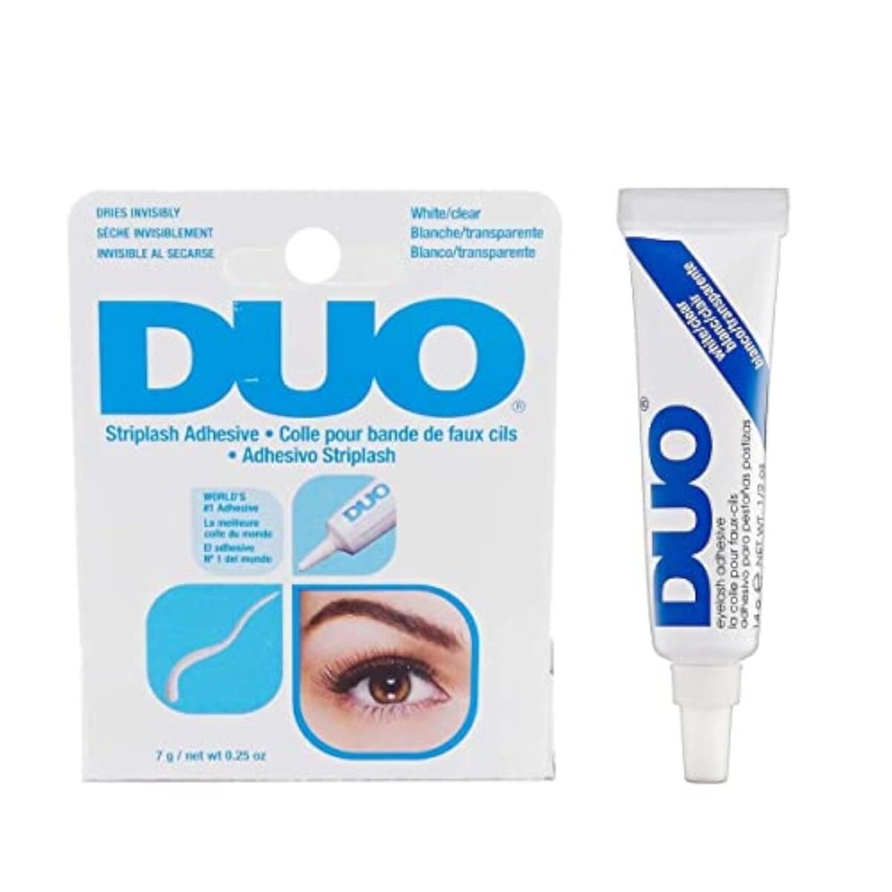 DUO Strip Lash Adhesive, Clear/White - Strong Hold, Waterproof Lash Glue for False Lashes and Lash Clusters, Long-Lasting, Quick-Drying, Invisible Finish, 0.25 oz DUO Strip Lash Adhesive, Clear/White - Strong Hold, Waterproof Lash Glue for False Lashes and Lash Clusters, Long-Lasting, Quick-Drying, Invisible Finish, 0.25 oz