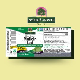 Nature\'s Answer Mullein Drops for Lungs, Alcohol-Free, 1 Ounce Mullein Leaf Extract for Lungs, Supports Respiratory Function, Promotes Healthy Lungs, Non-GMO, Made in USA