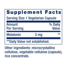 Life Extension Melatonin, 3 mg, Optimal Sleep Support, Healthy circadian Rhythms, Cellular Defense, Gluten-Free, Non-GMO, Vegetarian, 60 Capsules Life Extension Melatonin, 3 mg, Optimal Sleep Support, Healthy circadian Rhythms, Cellular Defense, Gluten-Free, Non-GMO, Vegetarian, 60 Capsules