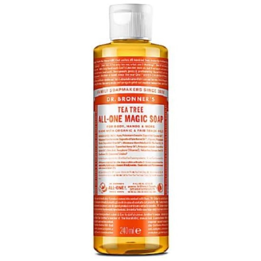 Dr. Bronner\'s - Pure-Castile Liquid Soap (Tea Tree, 8 ounce) - Made with Organic Oils, 18-in-1 Uses: Acne-Prone Skin, Dandruff, Laundry, Pets and Dishes, Concentrated, Vegan, Non-GMO Dr. Bronner\'s - Pure-Castile Liquid Soap (Tea Tree, 8 ounce) - Made with Organic Oils, 18-in-1 Uses: Acne-Prone Skin, Dandruff, Laundry, Pets and Dishes, Concentrated, Vegan, Non-GMO