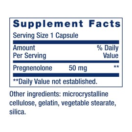 Life Extension Pregnenolone, neurohormone, Promotes Memory Health and Brain Plasticity, Gluten-Free, Non-GMO, 100 Capsules Life Extension Pregnenolone, neurohormone, Promotes Memory Health and Brain Plasticity, Gluten-Free, Non-GMO, 100 Capsules
