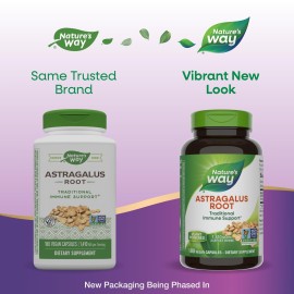 Nature\'s Way Astragalus Root - Astragalus Root Herbal Supplement - Traditional Immune Support* - Non-GMO Project Verified - Gluten & Dairy-Free - 180 Vegan Capsules Nature\'s Way Astragalus Root - Astragalus Root Herbal Supplement - Traditional Immune Support* - Non-GMO Project Verified - Gluten & Dairy-Free - 180 Vegan Capsules