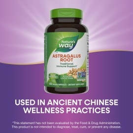 Nature\'s Way Astragalus Root - Astragalus Root Herbal Supplement - Traditional Immune Support* - Non-GMO Project Verified - Gluten & Dairy-Free - 180 Vegan Capsules Nature\'s Way Astragalus Root - Astragalus Root Herbal Supplement - Traditional Immune Support* - Non-GMO Project Verified - Gluten & Dairy-Free - 180 Vegan Capsules