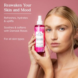 HERITAGE STORE Rosewater - Refreshing Facial Mist for Glowing Skin with Damask Rose, All Skin Types - Rose Water Spray for Face, Made Without Dyes or Alcohol, Hypoallergenic, Vegan, Cruelty Free, 8oz