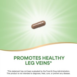 Nature\'s Way Standardized Horse Chestnut, Premium Extract, Promotes Healthy Leg Veins*, 250 mg per Serving, Vegan, 90 Capsules