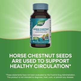Nature\'s Way Standardized Horse Chestnut, Premium Extract, Promotes Healthy Leg Veins*, 250 mg per Serving, Vegan, 90 Capsules