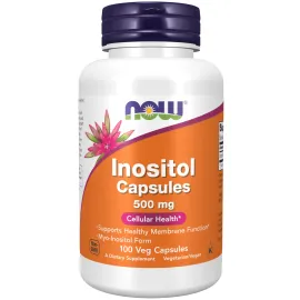 NOW Foods Supplements, Inositol 500 mg, Healthy Membrane Function*, Cellular Health*, 100 Veg Capsules NOW Foods Supplements, Inositol 500 mg, Healthy Membrane Function*, Cellular Health*, 100 Veg Capsules
