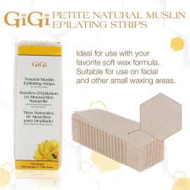 GiGi Waxing Strips for Hair Waxing/Hair Removal, Small Natural Muslin Epilating Strips, 100 Strips GiGi Waxing Strips for Hair Waxing/Hair Removal, Small Natural Muslin Epilating Strips, 100 Strips