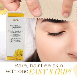 GiGi Waxing Strips for Hair Waxing/Hair Removal, Small Natural Muslin Epilating Strips, 100 Strips GiGi Waxing Strips for Hair Waxing/Hair Removal, Small Natural Muslin Epilating Strips, 100 Strips